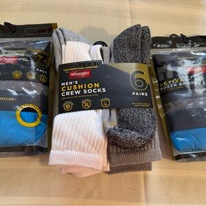 NWT Men’s Wrangler Active Boxer Briefs  and Men's Wrangler Cushion Crew Socks
